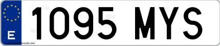 Ejemplo de matrícula española 1095 MYS