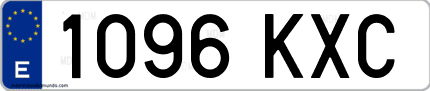 Ejemplo de matrícula de coche ordinaria 1096 KXC