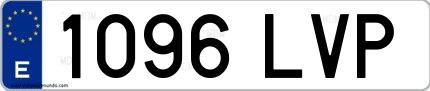 Ejemplo de matrícula española 1096 LVP