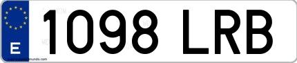 Ejemplo de matrícula española 1098 LRB