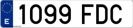 Ejemplo de matrícula española 1099 FDC