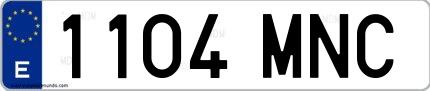 Ejemplo de matrícula española 1104 MNC