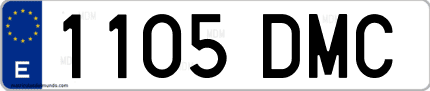 Ejemplo de matrícula de coche ordinaria 1105 DMC