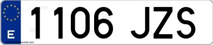 Ejemplo de matrícula española 1106 JZS