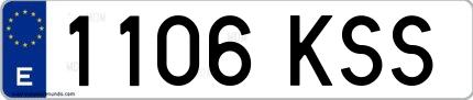 Ejemplo de matrícula española 1106 KSS