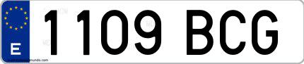 Ejemplo de matrícula española 1109 BCG