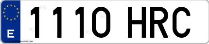 Ejemplo de matrícula española 1110 HRC