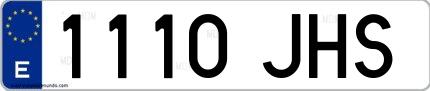 Ejemplo de matrícula española 1110 JHS