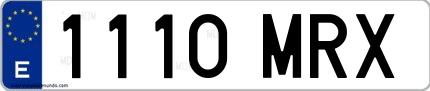 Ejemplo de matrícula española 1110 MRX