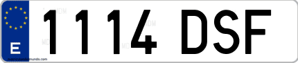 Ejemplo de matrícula de coche ordinaria 1114 DSF
