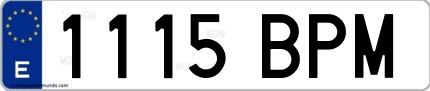 Ejemplo de matrícula española 1115 BPM