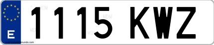 Ejemplo de matrícula española 1115 KWZ
