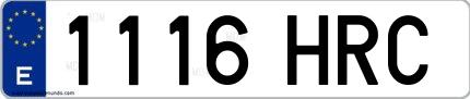 Ejemplo de matrícula española 1116 HRC