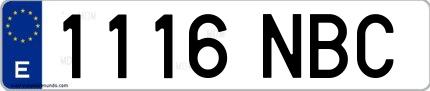 Ejemplo de matrícula española 1116 NBC