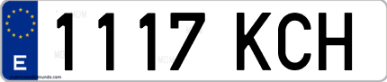 Ejemplo de matrícula de coche ordinaria 1117 KCH