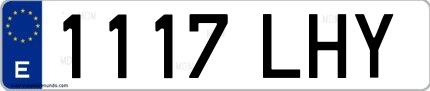 Ejemplo de matrícula española 1117 LHY