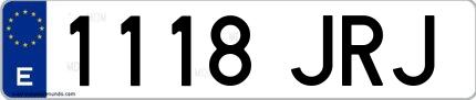 Ejemplo de matrícula española 1118 JRJ