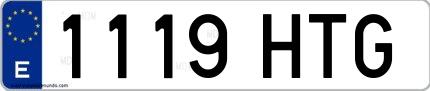 Ejemplo de matrícula española 1119 HTG
