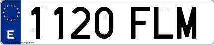 Ejemplo de matrícula española 1120 FLM