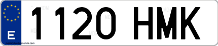 Ejemplo de matrícula de coche ordinaria 1120 HMK