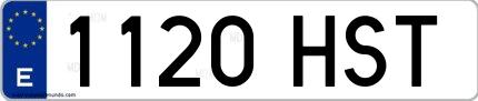 Ejemplo de matrícula española 1120 HST