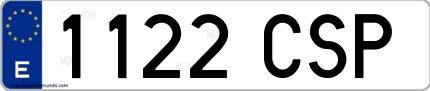 Ejemplo de matrícula española 1122 CSP