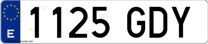 Ejemplo de matrícula española 1125 GDY