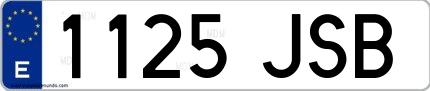 Ejemplo de matrícula española 1125 JSB