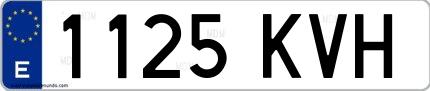 Ejemplo de matrícula española 1125 KVH