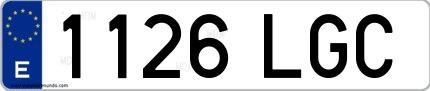 Ejemplo de matrícula española 1126 LGC
