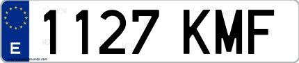 Ejemplo de matrícula española 1127 KMF