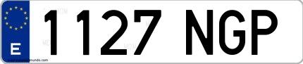 Ejemplo de matrícula española 1127 NGP