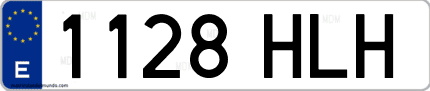 Ejemplo de matrícula de coche ordinaria 1128 HLH