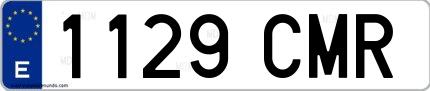 Ejemplo de matrícula española 1129 CMR