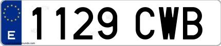 Ejemplo de matrícula española 1129 CWB