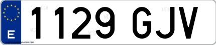 Ejemplo de matrícula española 1129 GJV