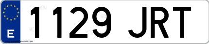 Ejemplo de matrícula española 1129 JRT