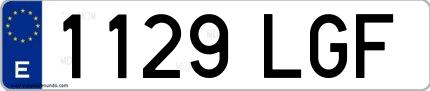 Ejemplo de matrícula española 1129 LGF