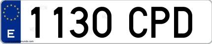 Ejemplo de matrícula española 1130 CPD