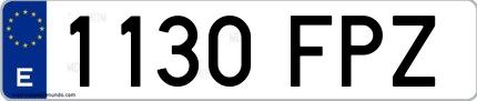 Ejemplo de matrícula española 1130 FPZ