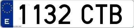 Ejemplo de matrícula española 1132 CTB