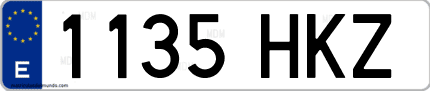 Ejemplo de matrícula de coche ordinaria 1135 HKZ