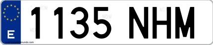 Ejemplo de matrícula española 1135 NHM