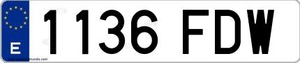 Ejemplo de matrícula española 1136 FDW
