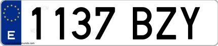 Ejemplo de matrícula española 1137 BZY
