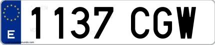 Ejemplo de matrícula española 1137 CGW