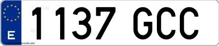 Ejemplo de matrícula española 1137 GCC