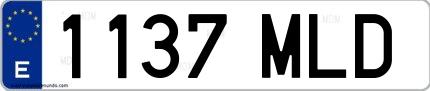 Ejemplo de matrícula española 1137 MLD