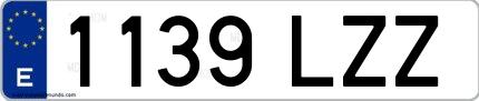 Ejemplo de matrícula española 1139 LZZ