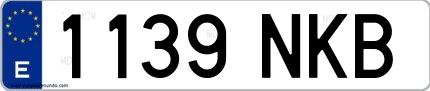 Ejemplo de matrícula española 1139 NKB